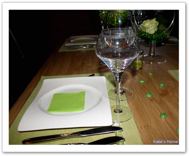 décoration de table ton vert